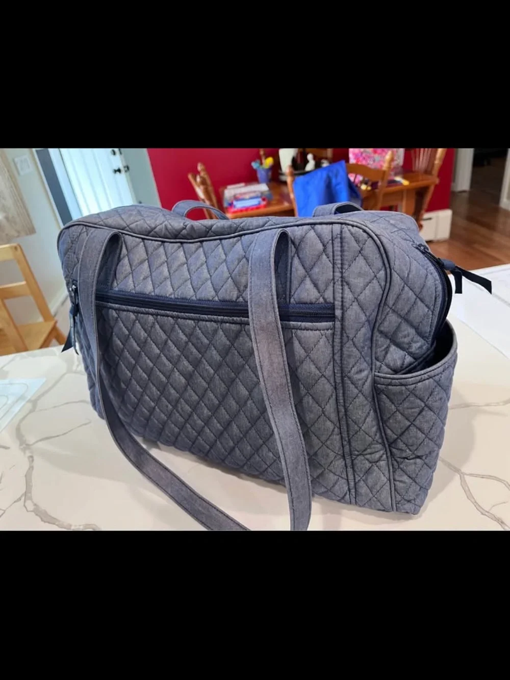 Vera Bradley Quilted Blue Baby Tote